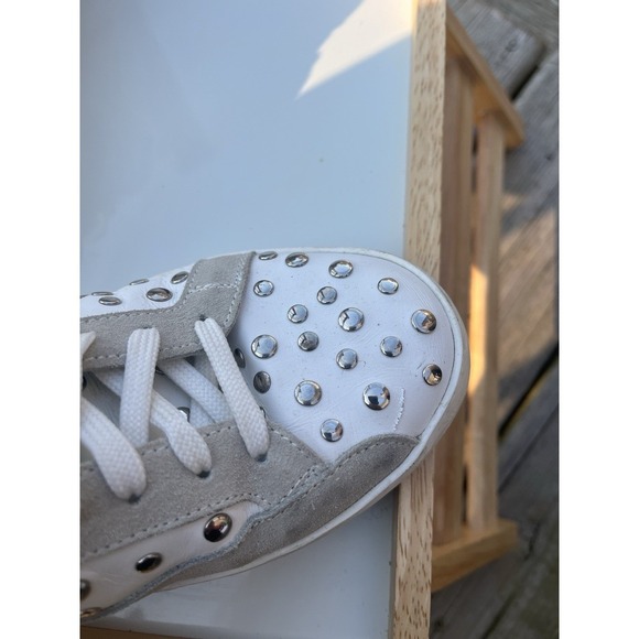 Bohemian  Women's Lace-Up Sneakers White With Studs Size EU37 - Picture 4 of 16